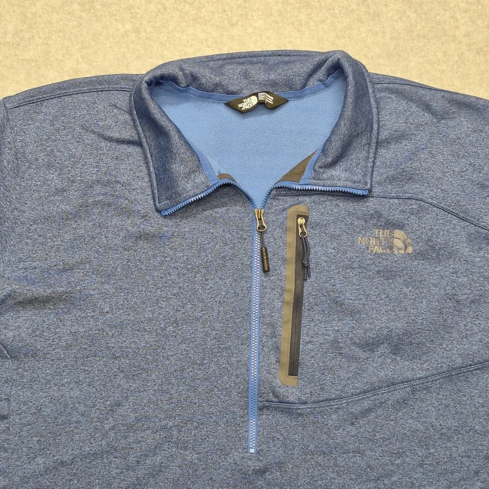 The North Face Jacket Mens XXL Blue 1/4 Zip Fleece Pullover Sweater  CUG0